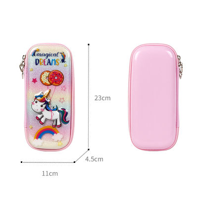 Superctue Waterproof 3d Pencil Case Custom Unicorn Hard Eva Kawaii Stationery Bag
