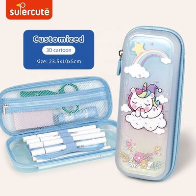 SuperCute EVA Translucent Custom Pen Case Cartoon Kawaii Pencil Case Bag For Kids