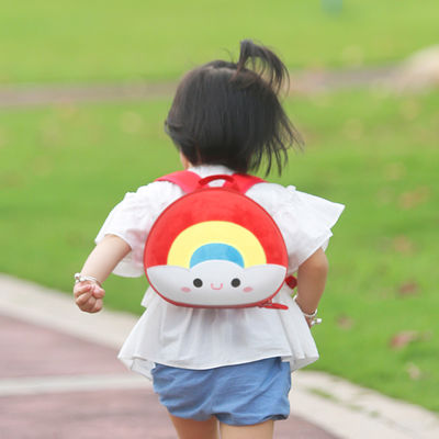 OEM Toddler Kids Bag 3d Cartoon Plush Children Kids Rainbow Backpack 259g