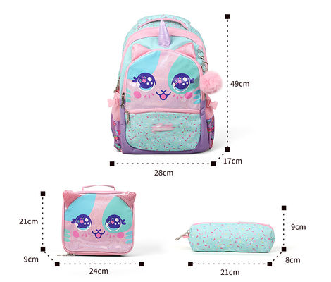 Supercute 3 Pcs Custom School Bag Back To School Backpack Set Lunch Bag Pencil Bag