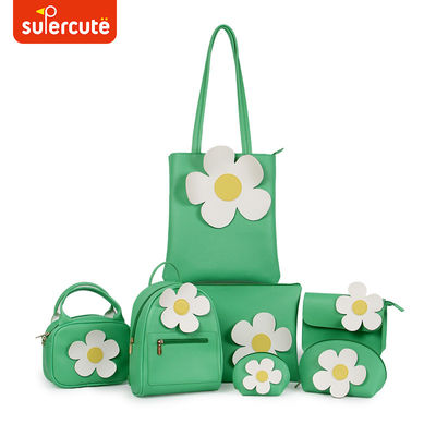 Supercute Pu Schoolbag 7pcs Custom Backpack School Backpack Set Shoulder Bag