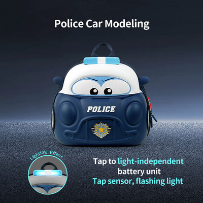 Supercute New Design 3D Flashing-light Police Car Kids Backpack School Satchels For Kids