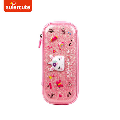Supercute Waterproof Eva Pencil Box Printed Pencil Case Unisex Unicorn Design