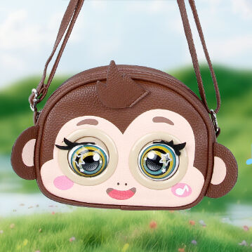 Supercute Pu Interactive Kids Messenger Bag Blinking Shoulder Bag For Children