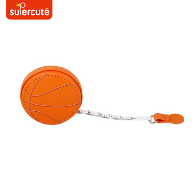Fita métrica de basquete fofa OEM ODM, fita métrica de couro PU macio para crianças