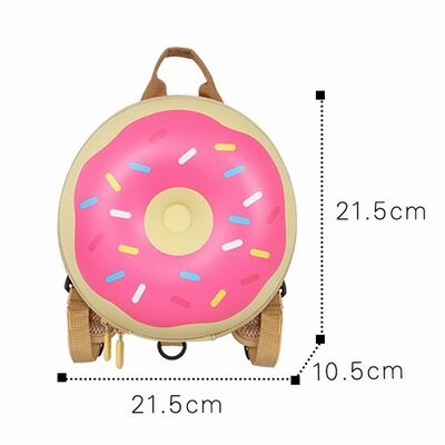 Custom Toddler Backpack Cartoon Doughnut Design Anti Lost Backpack Kids Schoolbag