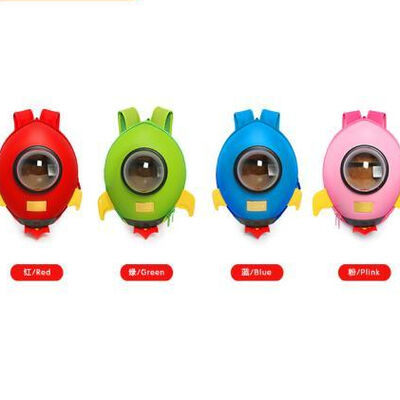 Supercute 3D Cartoon Backpack Customized Kids School Bag Rocket Shape Backpack