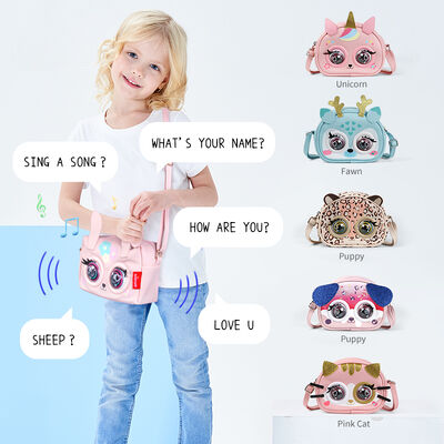 Supercute OEM ODM KIids Shoulder Bag Intelligent Interactive Voice Blinking Bag