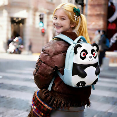 Supercute OEM/ODM 3D Cartoon LED Panda Kids Backpack School Travel Bags For Kids