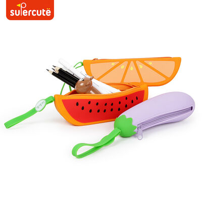 Supercute Durable Lightweight Custom Silicone Pen Case Kids Pencil Case Easy-Carry