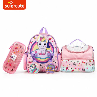Supercute Personalised Backpack Wholesale 3 In 1 Backpack Set Lunch Bag Pencil Bag