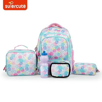 Supercute Custom Unisex 5pcs Kids Backpack Lunch Bag And Pencil Case Set For School