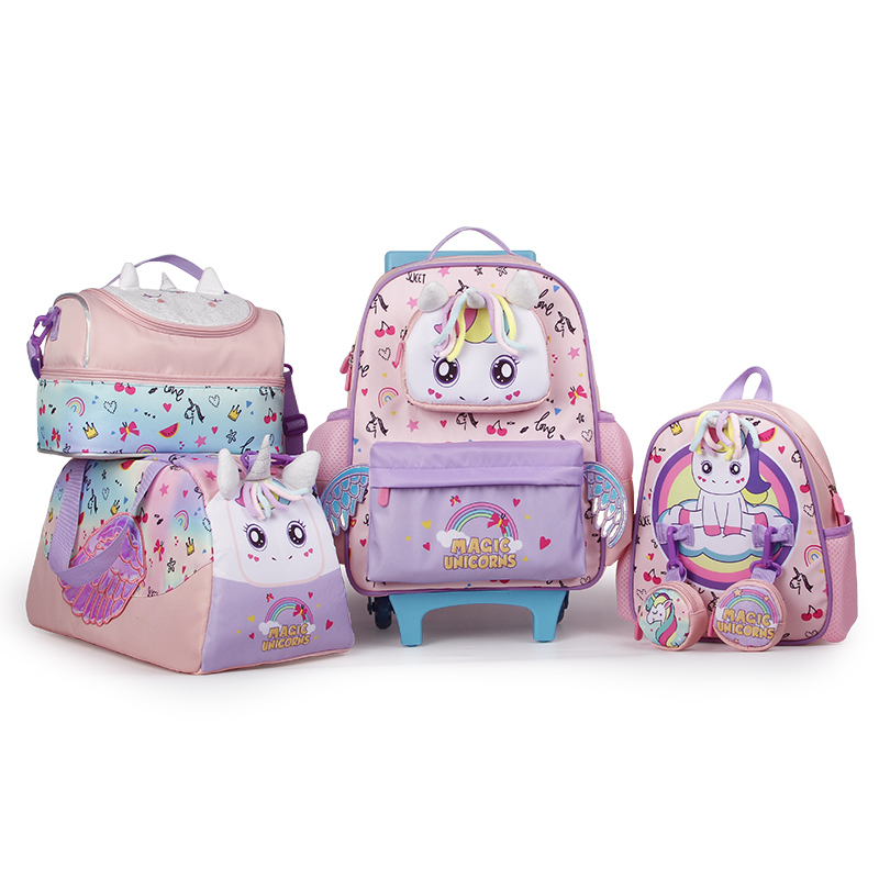 Customizable Children 4 In 1 Custom School Backpack Set Lunch Bag Sports Bag For Student