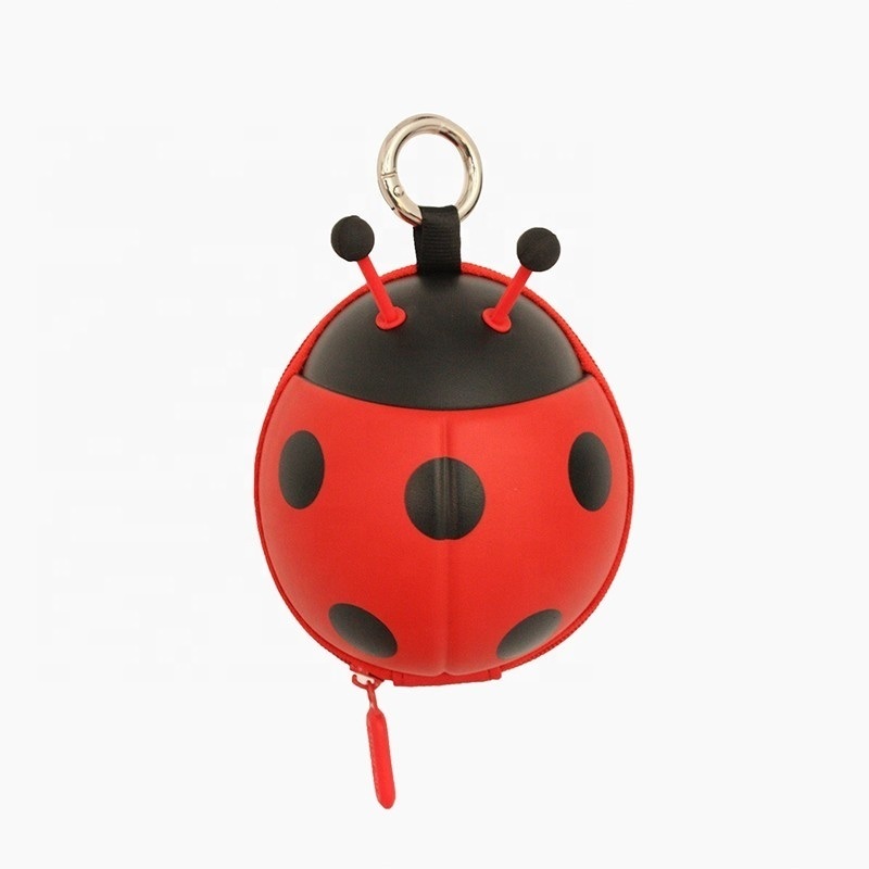 EVA Ladybug Coin Purse Keychain Personalised Money Pouch Zipper Multicolors