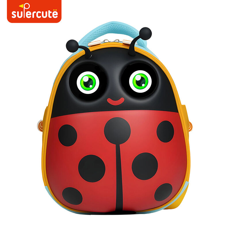 Supercute OEM/ODM 3D Cartoon LED Labybug Kids Backpack School Travel Bags For Kids